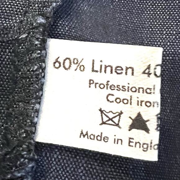 Eskandar Navy Blue 100% Linen Wool Blend Pull On Wide Leg Trouser Pants Size 2 - Picture 5 of 8